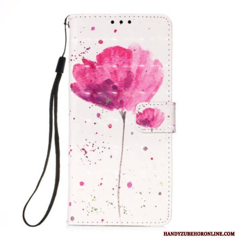 Hülle Lederhüllen Für Samsung Galaxy A54 5G Tigermohn-lanyard