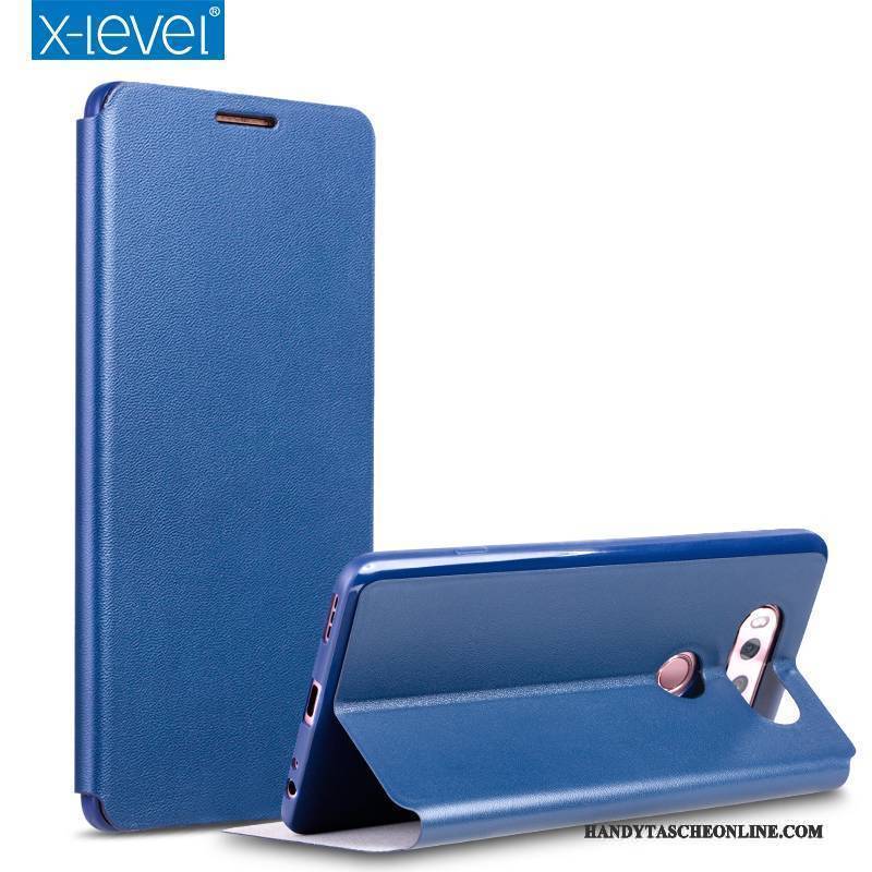 Hülle Lg V20 Lederhülle Handyhüllen Blau, Case Lg V20 Taschen Schlank Neu