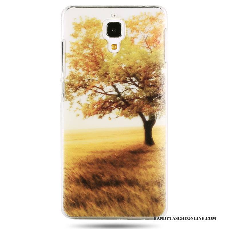 Hülle Mi 4 Karikatur Handyhüllen Schwer, Case Mi 4 Schutz Gelb Nubuck