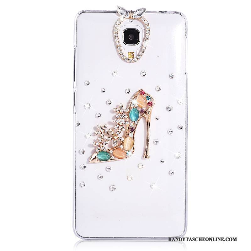 Hülle Mi 4 Strass Transparent Trend, Case Mi 4 Karikatur Handyhüllen Weiß