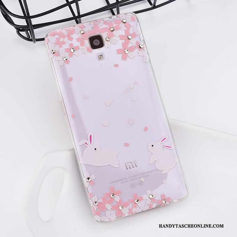Hülle Mi 4 Weiche Rosa Transparent, Case Mi 4 Schutz Handyhüllen Mini