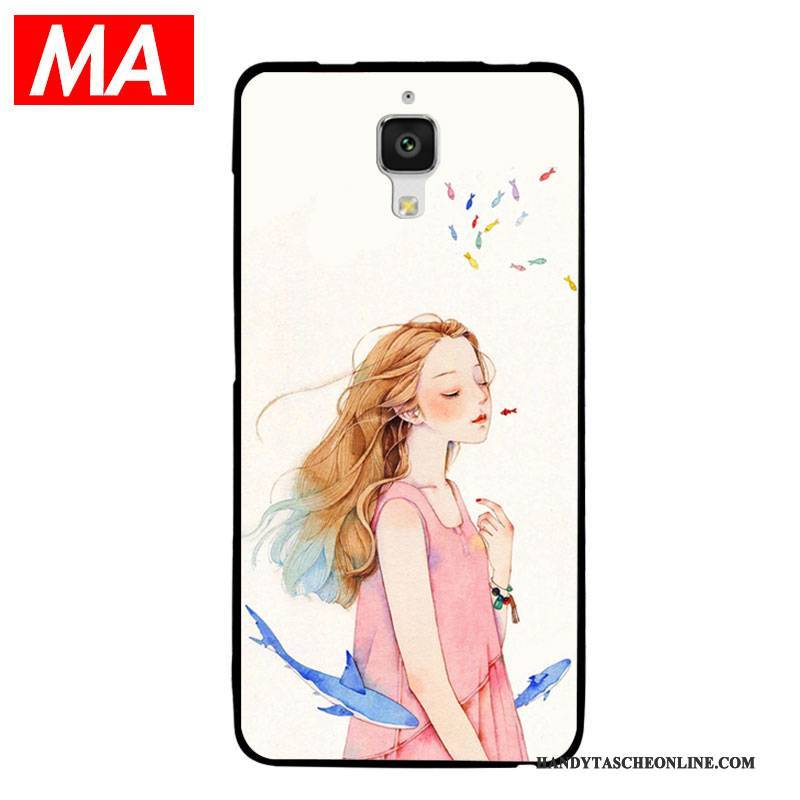 Hülle Mi 4 Weiche Weiß Kunst, Case Mi 4 Mode Persönlichkeit Mini