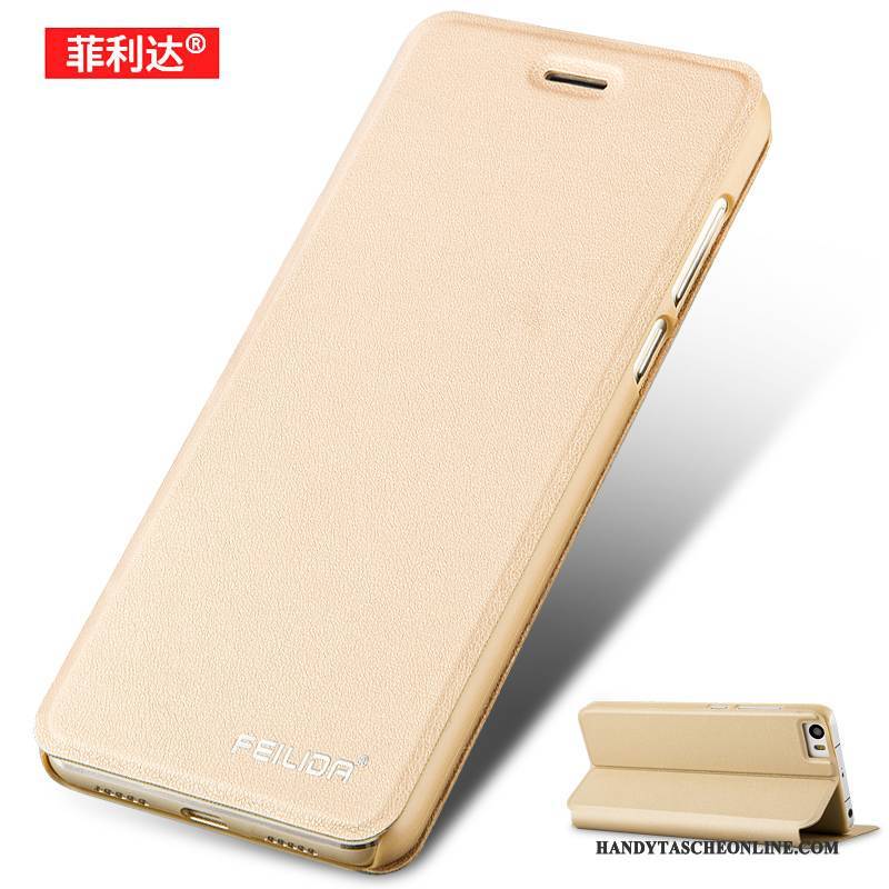 Hülle Mi 5 Taschen Schwer Gold, Case Mi 5 Schutz Nubuck Anti-sturz