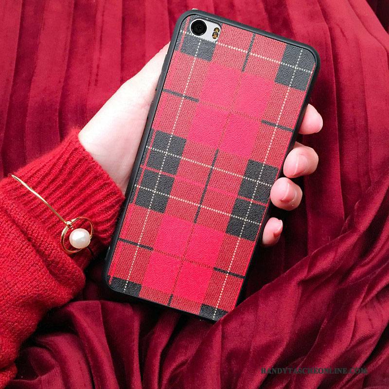 Hülle Mi 5 Weiche Mini Handyhüllen, Case Mi 5 Taschen Nubuck Rot