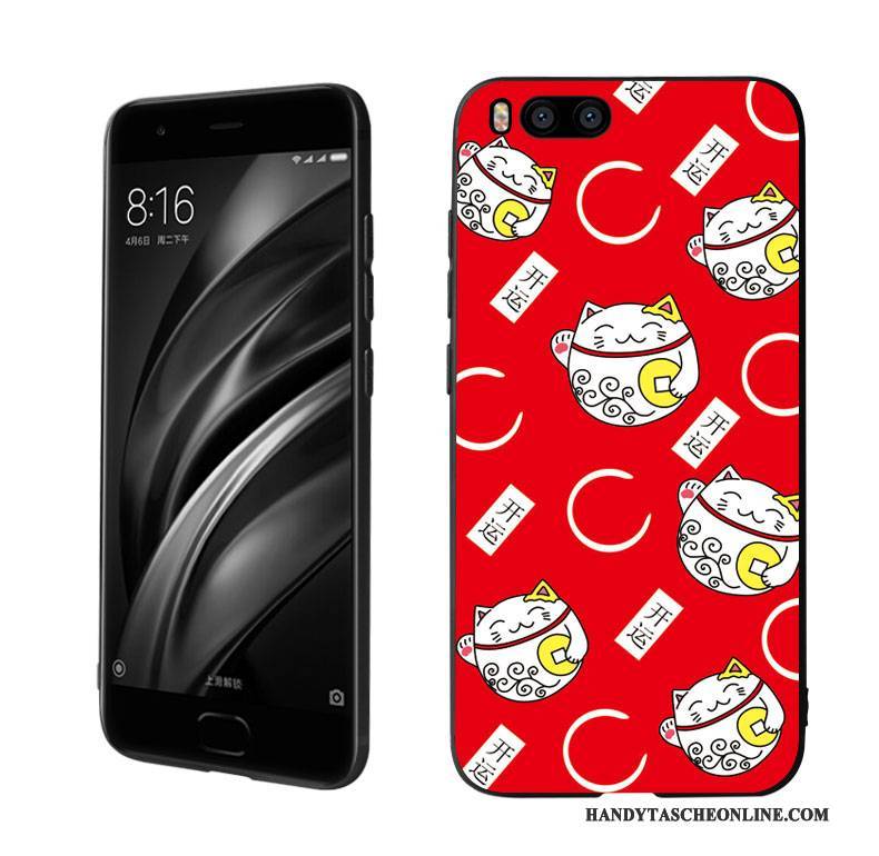 Hülle Mi 6 Kreativ Rot Mini, Case Mi 6 Weiche Handyhüllen Nette