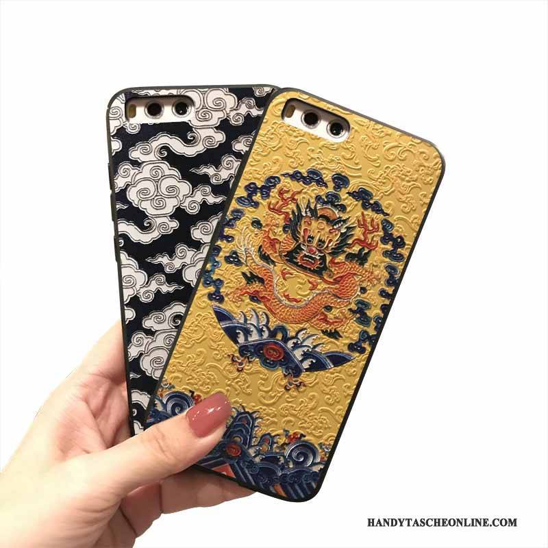 Hülle Mi 6 Taschen Persönlichkeit Chinesische Art, Case Mi 6 Silikon Handyhüllen Gelb