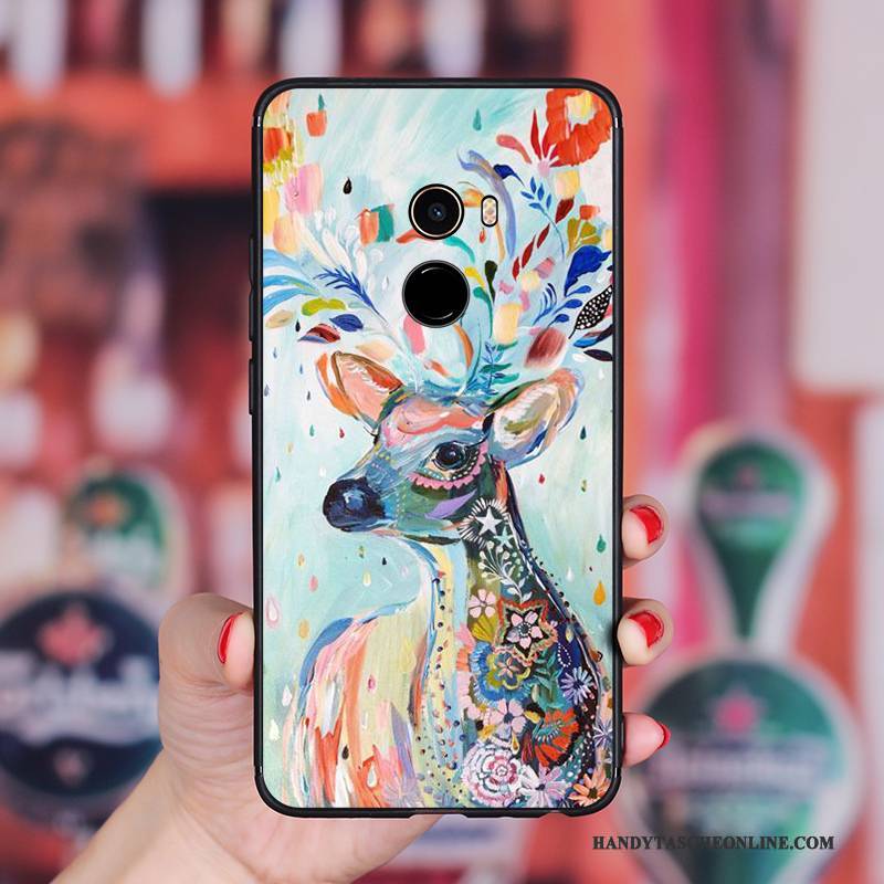 Hülle Mi Max 2 Kreativ Mini Handyhüllen, Case Mi Max 2 Taschen Ölgemälde Peau De Daim