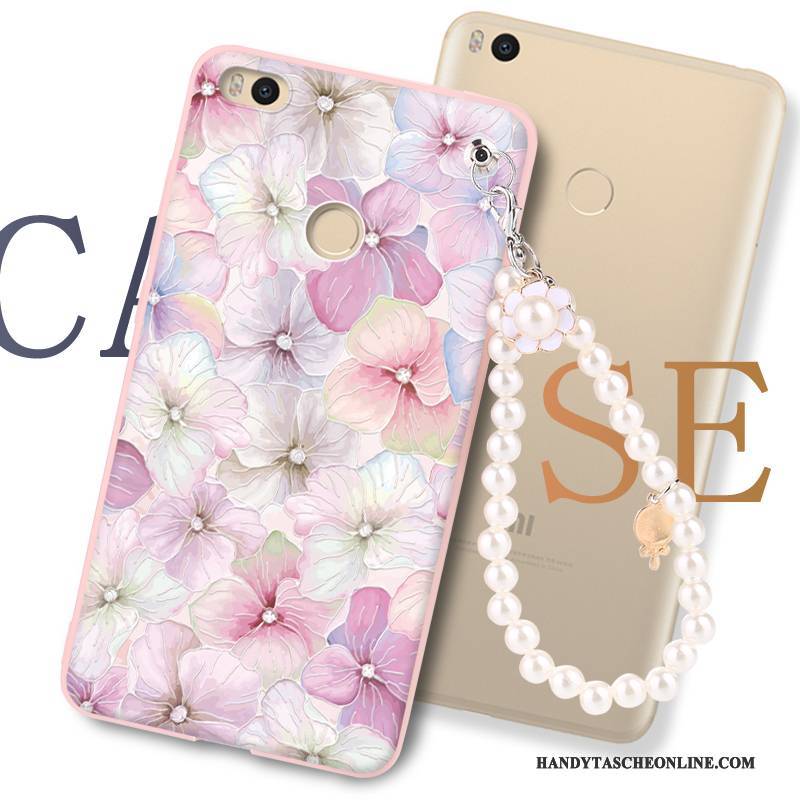 Hülle Mi Max 2 Prägung Handyhüllen Mini, Case Mi Max 2 Schutz Hängende Verzierungen Rosa