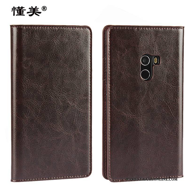 Hülle Mi Mix 2 Folio Mini Anti-sturz, Case Mi Mix 2 Lederhülle Mesh Handyhüllen