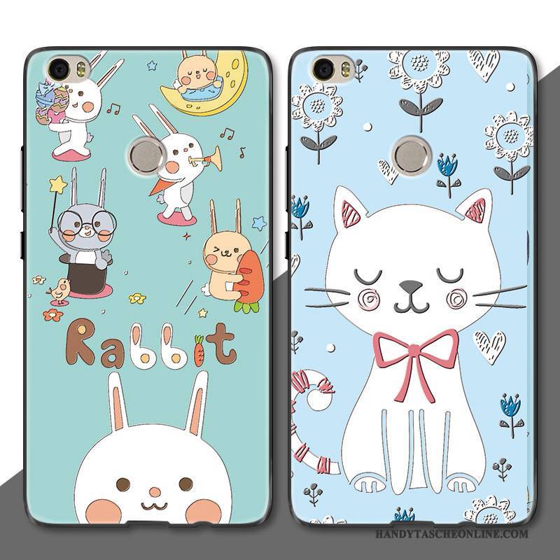 Hülle Mi Mix 2 Prägung Katzen Nette, Case Mi Mix 2 Schutz Hängende Verzierungen Blau