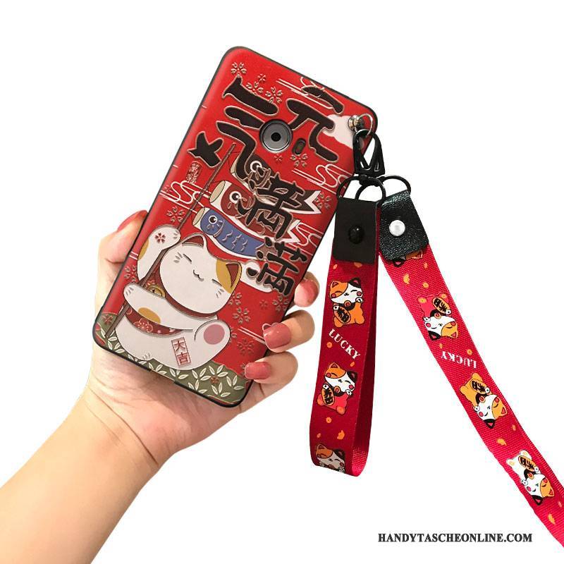 Hülle Mi Note 2 Taschen Trend Rot, Case Mi Note 2 Silikon Hängende Verzierungen Katzen