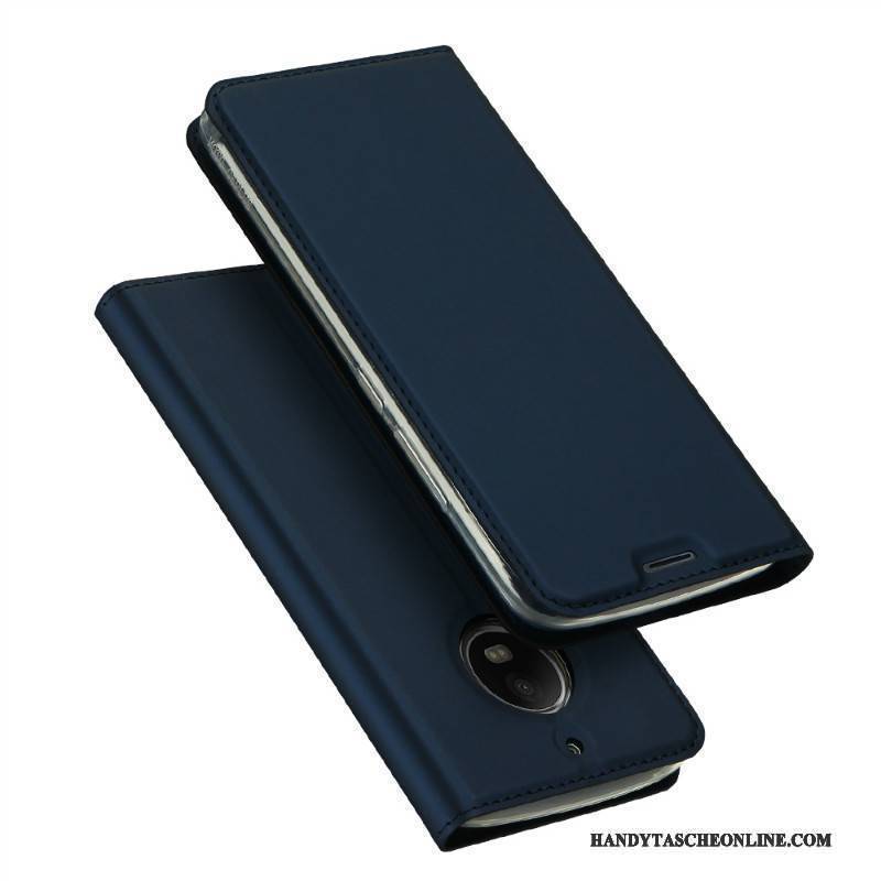 Hülle Moto E4 Plus Lederhülle Anti-sturz Karte, Case Moto E4 Plus Folio Grün Business