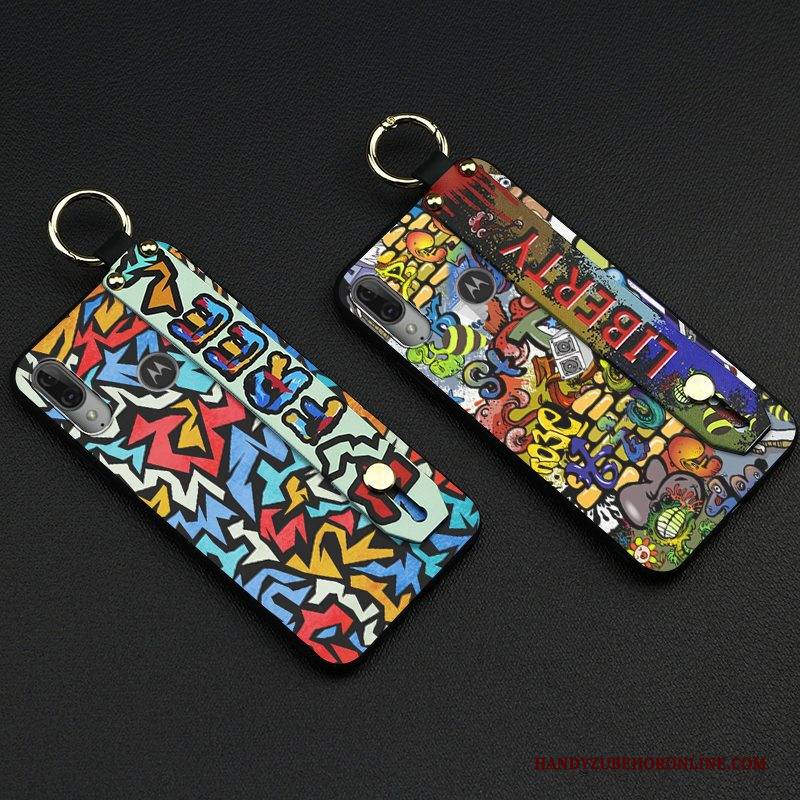 Hülle Moto E6 Plus Halterung Trendmarke Hängende Verzierungen, Case Moto E6 Plus Weiche Handyhüllen Graffiti