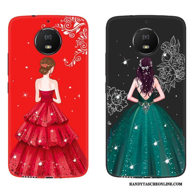 Hülle Moto G5 Plus Taschen Anti-sturz Handyhüllen, Case Moto G5 Plus Silikon Persönlichkeit Rot