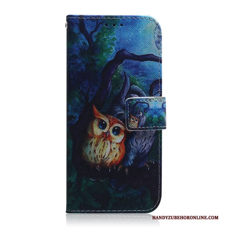 Hülle Moto G7 Play Schutz Blau Katzen, Case Moto G7 Play Lederhülle Handyhüllen