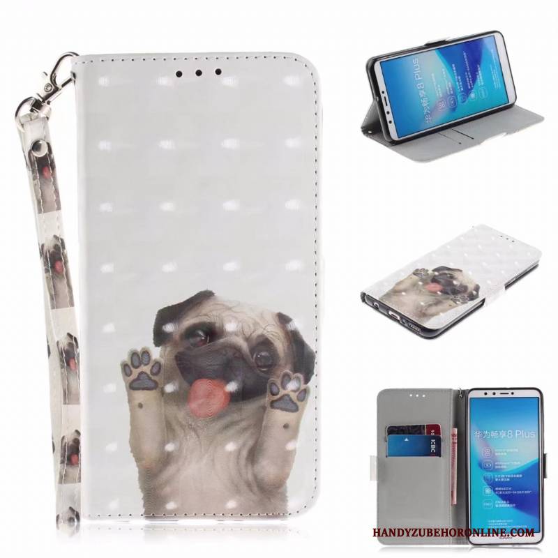 Hülle Moto G7 Play Taschen Falten Handyhüllen, Case Moto G7 Play Geldbörse Anti-sturz Weiß