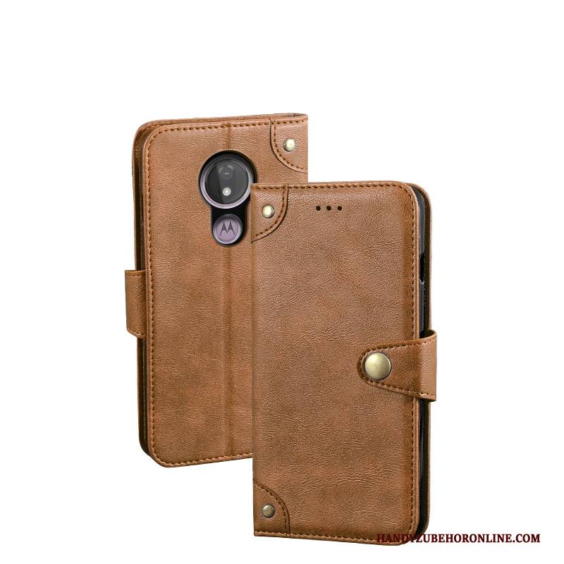 Hülle Moto G7 Power Lederhülle Muster Wind, Case Moto G7 Power Folio Gold Europa