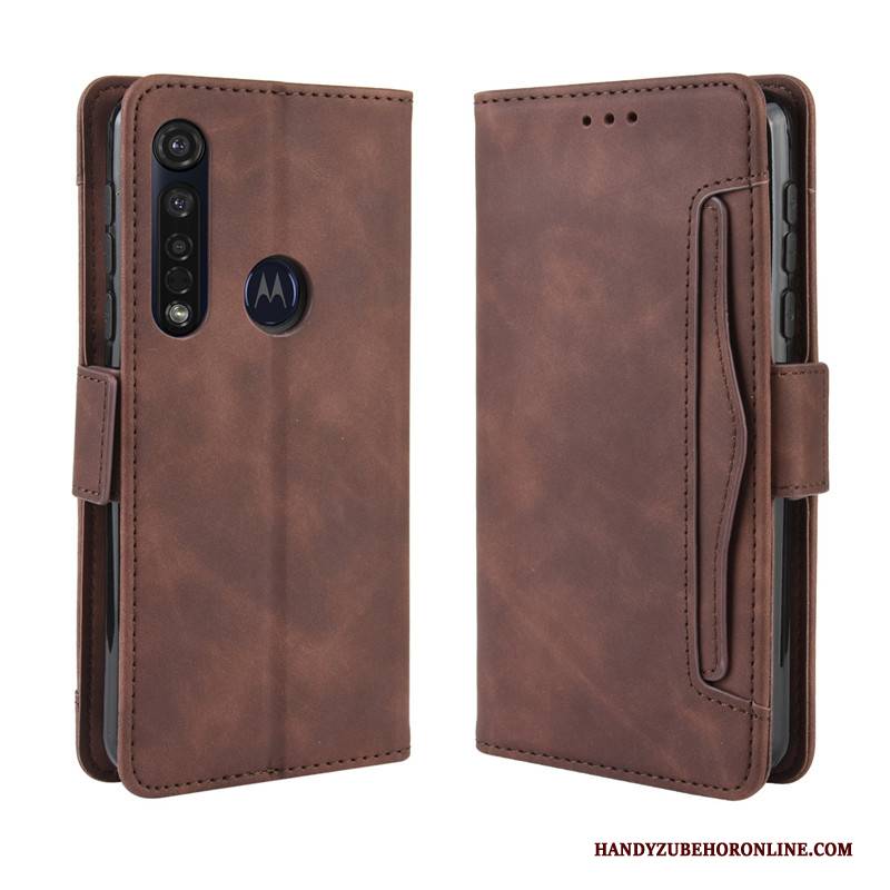 Hülle Moto G8 Plus Lederhülle , Case Moto G8 Plus Schutz