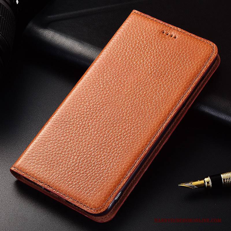Hülle Moto G8 Plus Lederhülle Neu Litchi, Case Moto G8 Plus Schutz Anti-sturz Handyhüllen