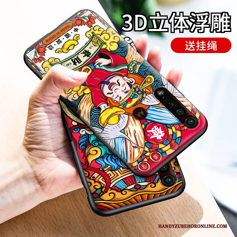 Hülle Moto G8 Plus Schutz Handyhüllen Rot, Case Moto G8 Plus Silikon Persönlichkeit Trendmarke