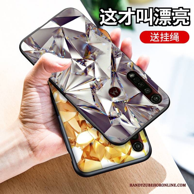 Hülle Moto G8 Plus Taschen Handyhüllen Gold, Case Moto G8 Plus Silikon Trendmarke Angepasst