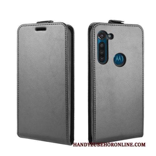 Hülle Moto G8 Power Geldbörse Schwarz Business, Case Moto G8 Power Halterung Trend Karte