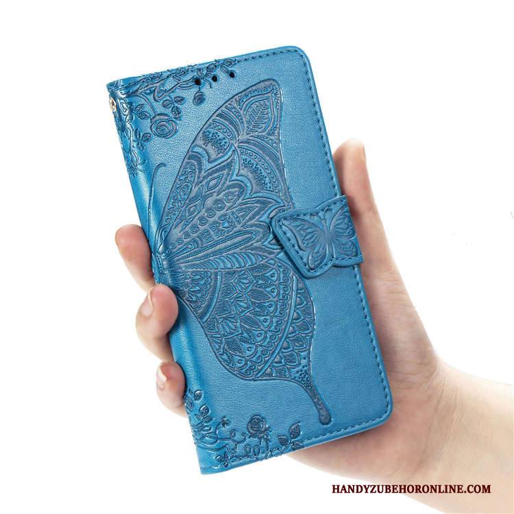Hülle Moto G8 Power Lite Geldbörse Blau Anti-sturz, Case Moto G8 Power Lite Lederhülle Handyhüllen