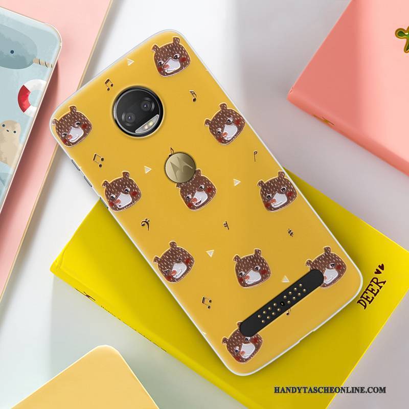 Hülle Moto Z 2018 Karikatur Gelb Handyhüllen, Case Moto Z 2018 Taschen Anti-sturz