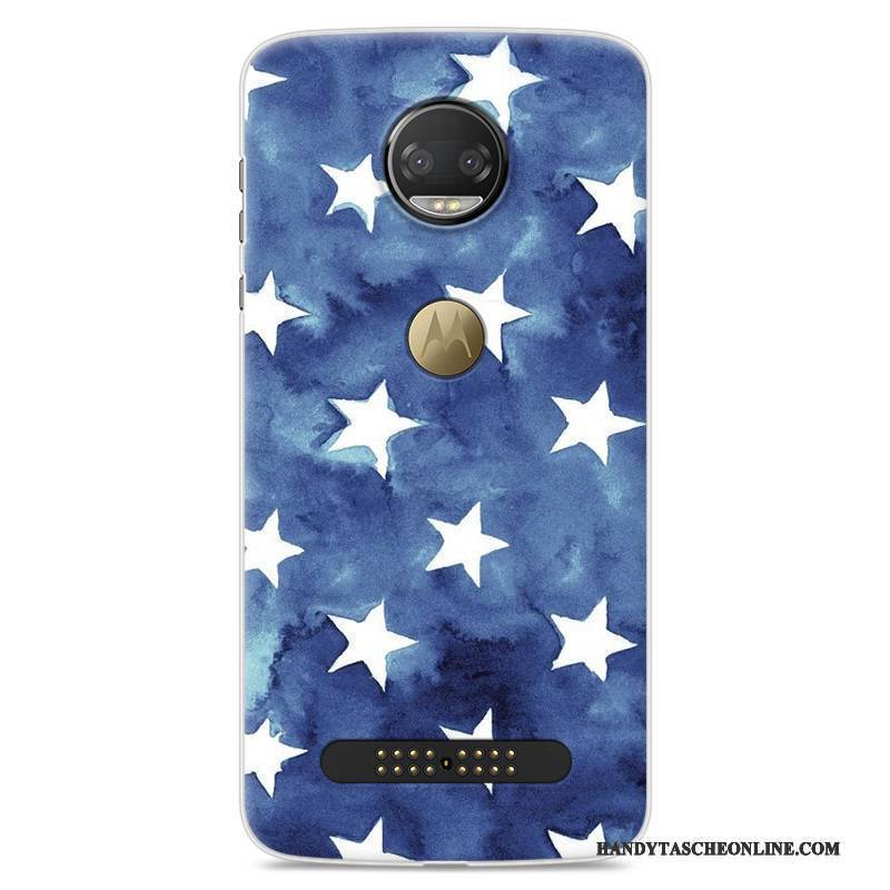 Hülle Moto Z2 Force Edition Karikatur Blau Anti-sturz, Case Moto Z2 Force Edition Schutz Handyhüllen