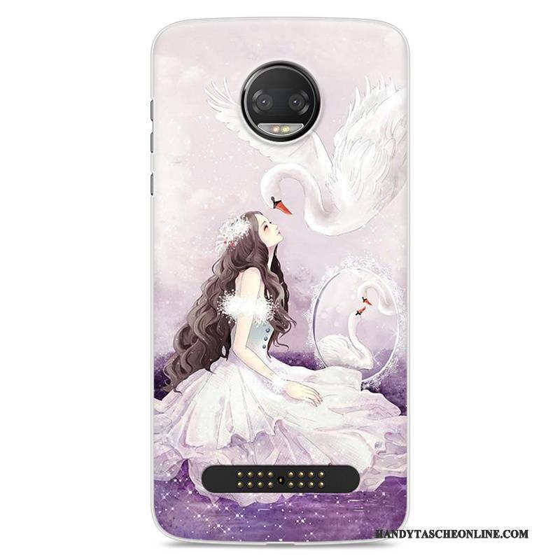 Hülle Moto Z2 Force Edition Karikatur Handyhüllen Trend, Case Moto Z2 Force Edition Kreativ Anti-sturz Lila