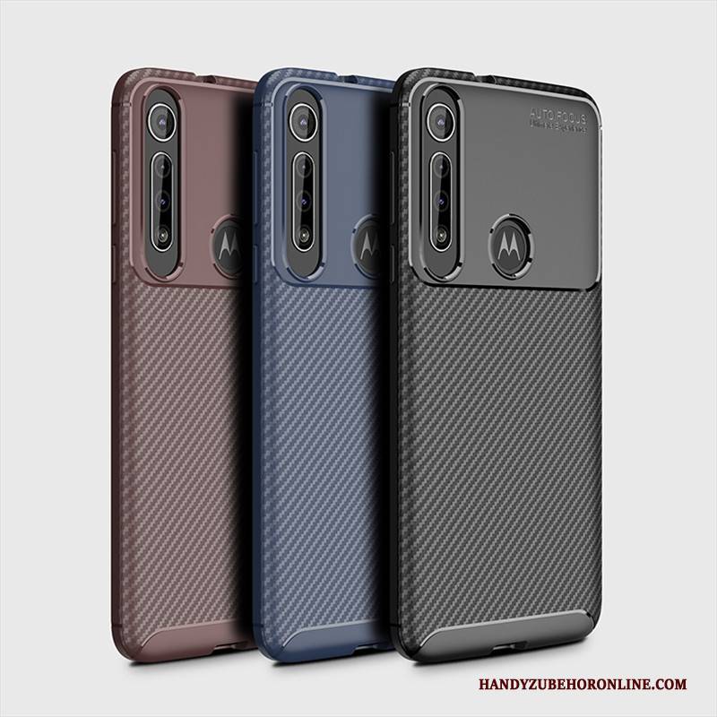 Hülle Motorola One Macro Weiche Muster Handyhüllen, Case Motorola One Macro Schutz Nubuck Schwarz