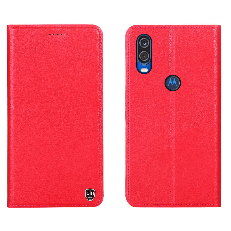 Hülle Motorola One Vision Folio Rot Handyhüllen, Case Motorola One Vision Taschen