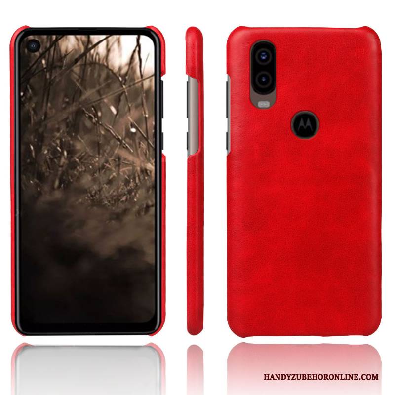 Hülle Motorola One Vision Schutz Rot Handyhüllen, Case Motorola One Vision