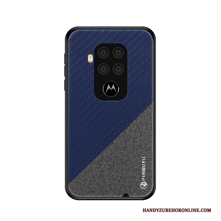 Hülle Motorola One Zoom Blau Schlank, Case Motorola One Zoom Muster Leinwand