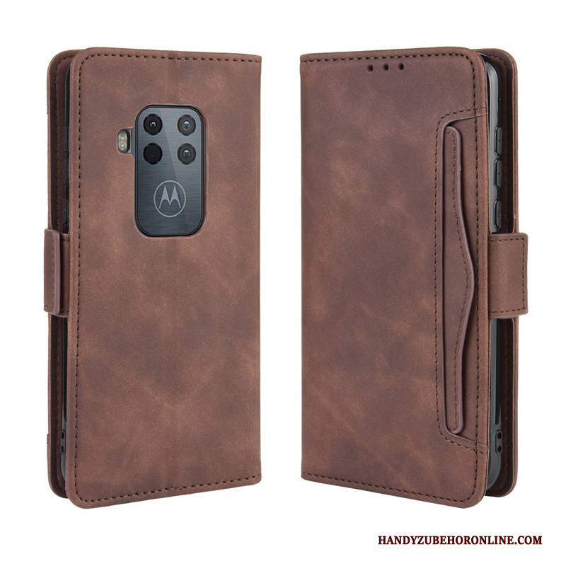 Hülle Motorola One Zoom Lederhülle Karte, Case Motorola One Zoom Schutz