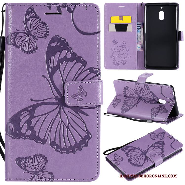Hülle Nokia 2.1 Folio Handyhüllen Anti-sturz, Case Nokia 2.1 Taschen Lila