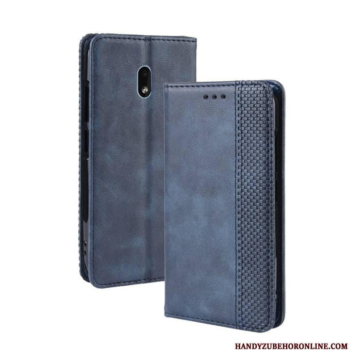 Hülle Nokia 2.2 Folio Karte Dunkelblau, Case Nokia 2.2 Retro Magnetschließe