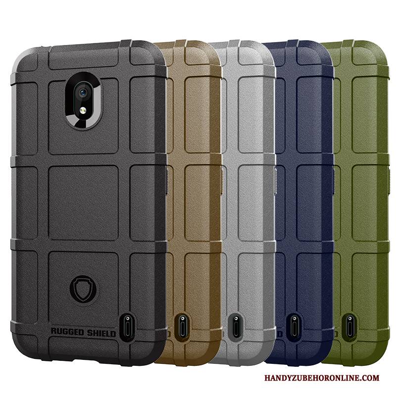 Hülle Nokia 2.2 Weiche Handyhüllen Anti-sturz, Case Nokia 2.2 Silikon Pu Schwarz