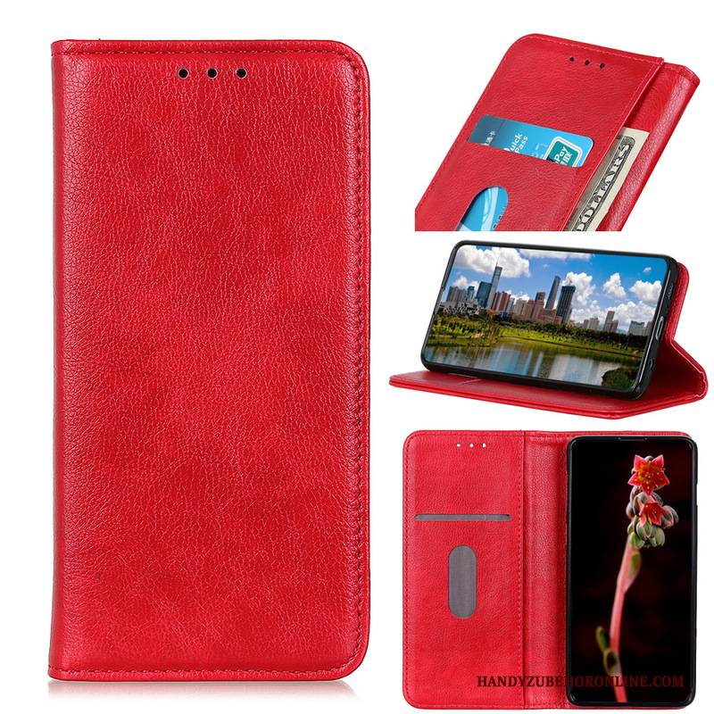 Hülle Nokia 2.3 Handyhüllen Magnetismus, Case Nokia 2.3 Litchi Rot