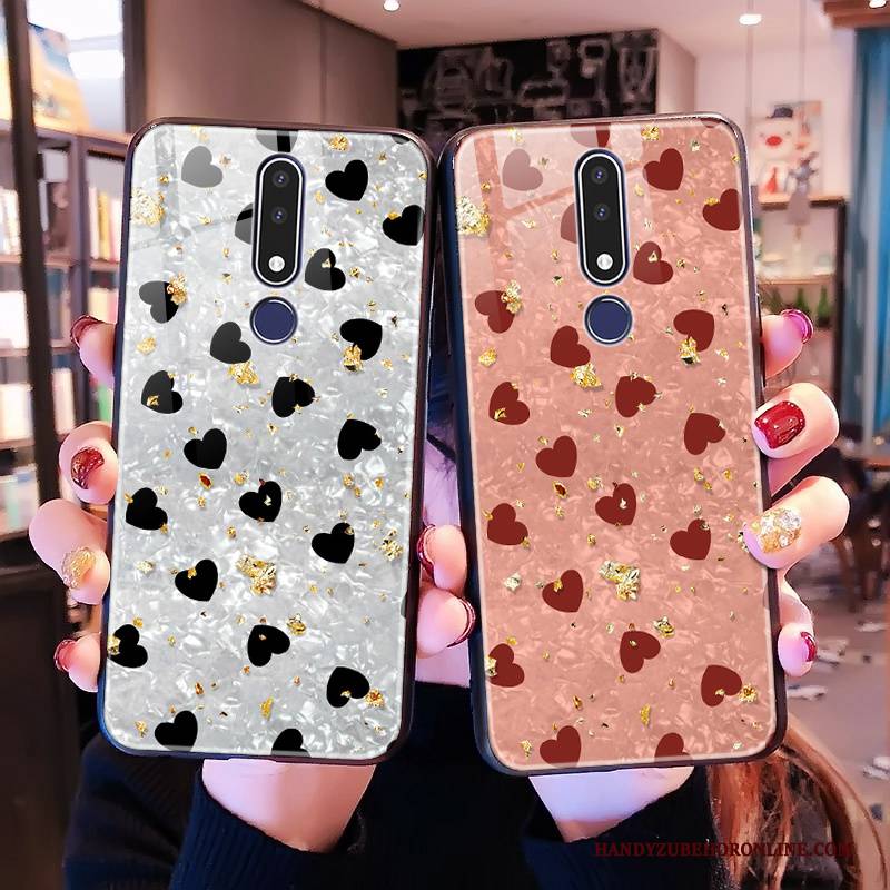 Hülle Nokia 3.1 Plus Mode Handyhüllen Glas, Case Nokia 3.1 Plus Pulver Schwarz