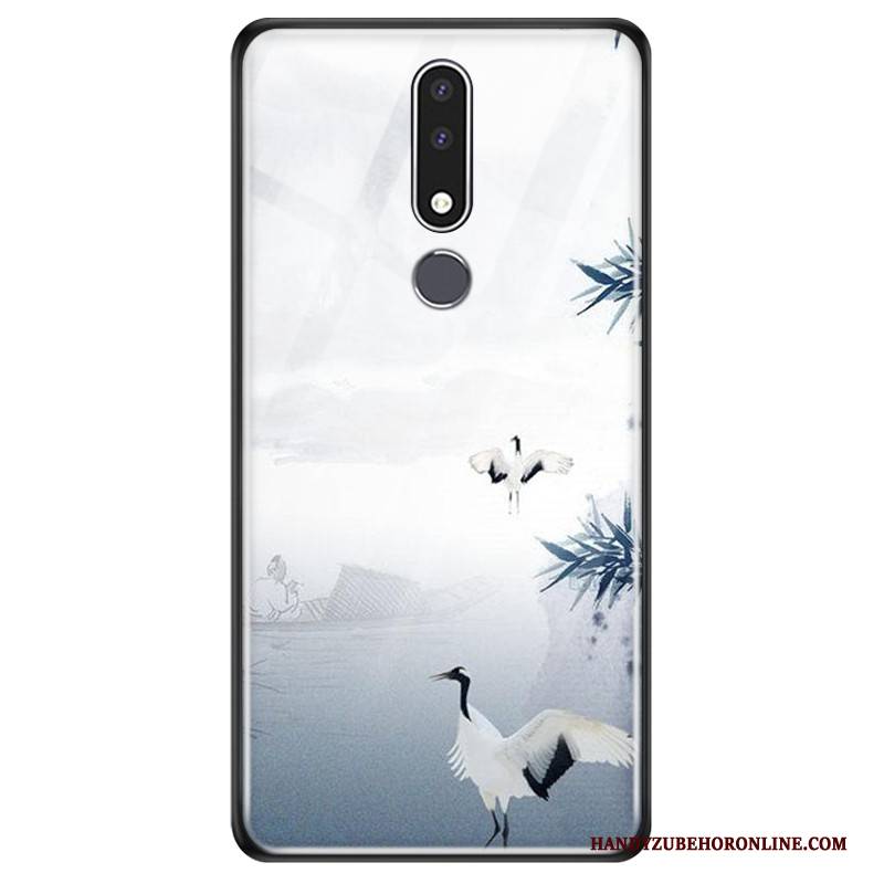 Hülle Nokia 3.1 Plus Schutz Glas Handyhüllen, Case Nokia 3.1 Plus Chinesische Art Wind