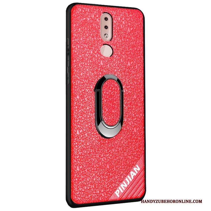Hülle Nokia 4.2 Silikon Muster Rot, Case Nokia 4.2 Leder Nubuck Handyhüllen