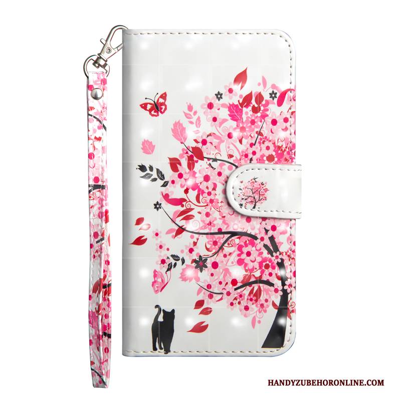 Hülle Nokia 5.1 Plus Folio Bäume Handyhüllen, Case Nokia 5.1 Plus Lederhülle Rosa