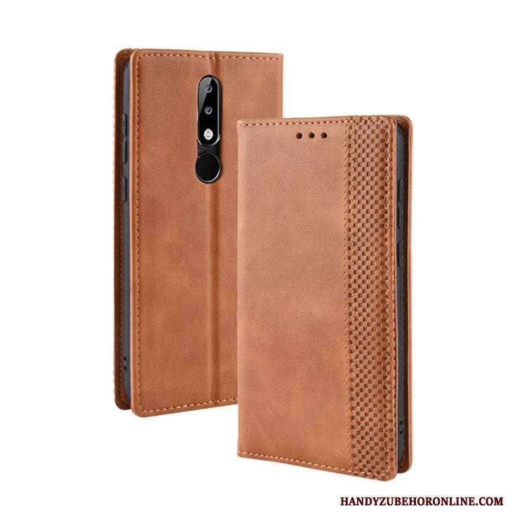 Hülle Nokia 5.1 Plus Lederhülle Magnetismus, Case Nokia 5.1 Plus Geldbörse