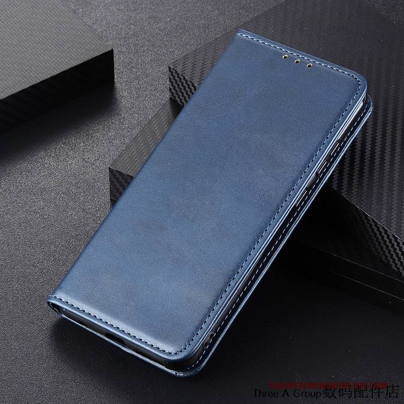 Hülle Nokia 5.3 Lederhülle Anti-sturz Dunkelblau, Case Nokia 5.3 Leder Muster Karte