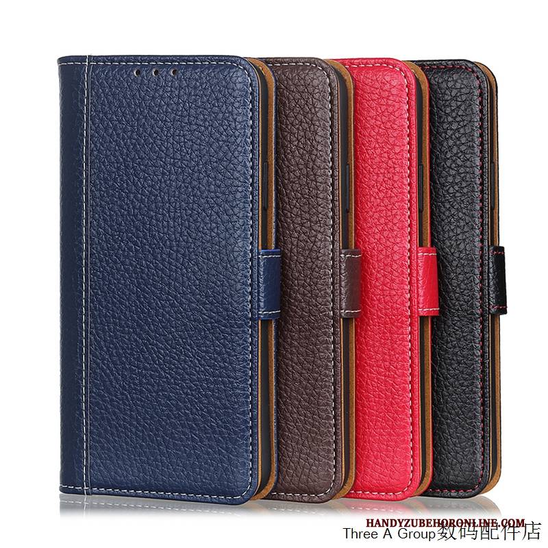 Hülle Nokia 5.3 Lederhülle Litchi Dunkelblau, Case Nokia 5.3 Folio Anti-sturz Muster