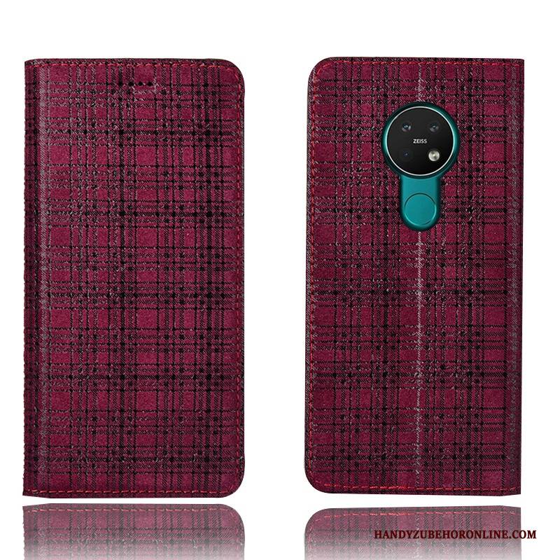 Hülle Nokia 6.2 Taschen Samt Anti-sturz, Case Nokia 6.2 Schutz Handyhüllen Rot