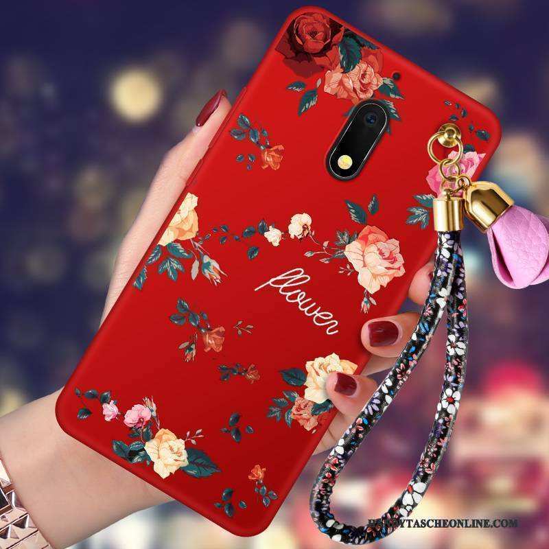 Hülle Nokia 6 Karikatur Trend Hängende Verzierungen, Case Nokia 6 Silikon Rot Handyhüllen