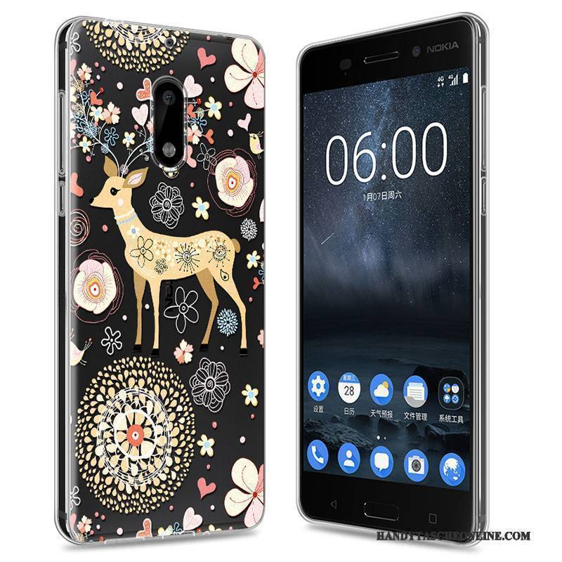 Hülle Nokia 6 Schutz Anti-sturz Transparent, Case Nokia 6 Weiche Handyhüllen Rosa