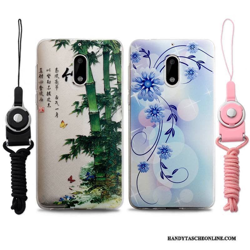Hülle Nokia 6 Silikon Grün Hängende Verzierungen, Case Nokia 6 Weiche Anti-sturz Handyhüllen